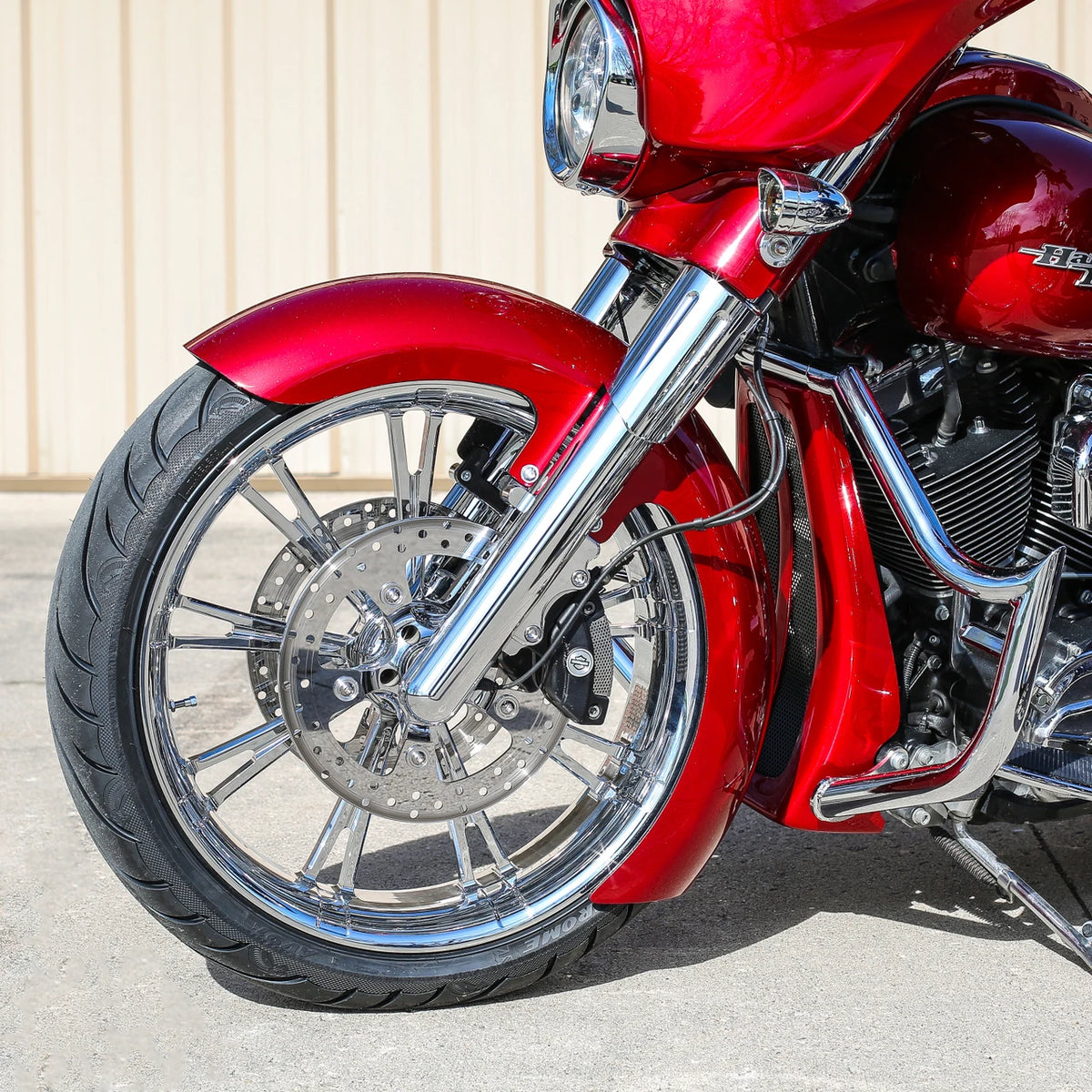21" 180mm Wrap Front Fender With Sliders For 1986-2026 Touring